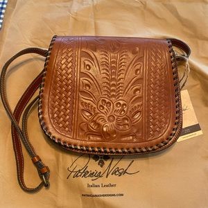 Patricia Nash Tooled Leather crossbody saddle Bag